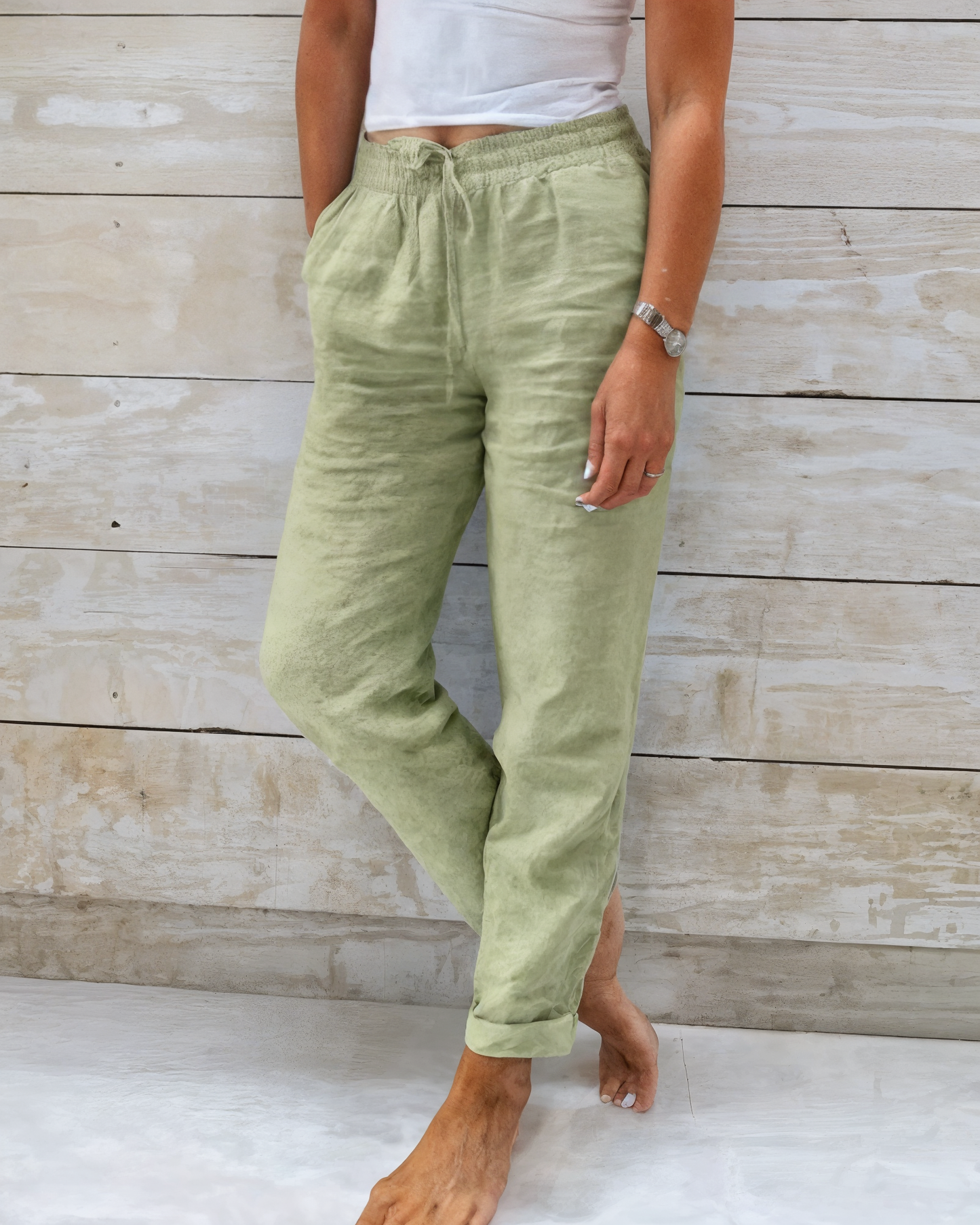 Pantalon Fluide Femme Ample Été Chic 4