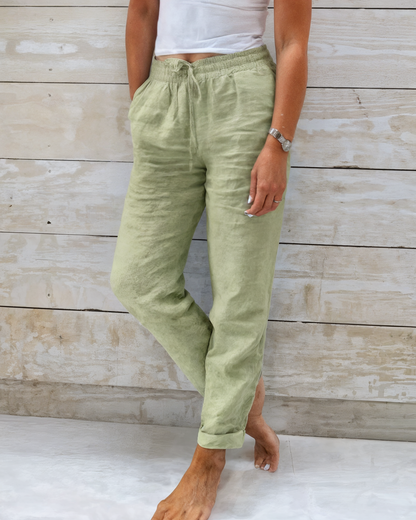 Pantalon Fluide Femme Ample Été Chic 4