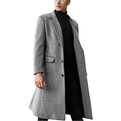 Pardessus Homme Laine Boutonné Coupe Classique - Foivo