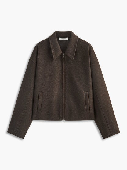 Veste Femme Hivernale en Tweed Chic à Manches Longues - Foivo
