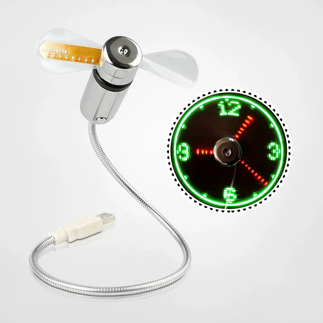 Ventilateur LED Silencieux avec Affichage Heure - BlxckFR