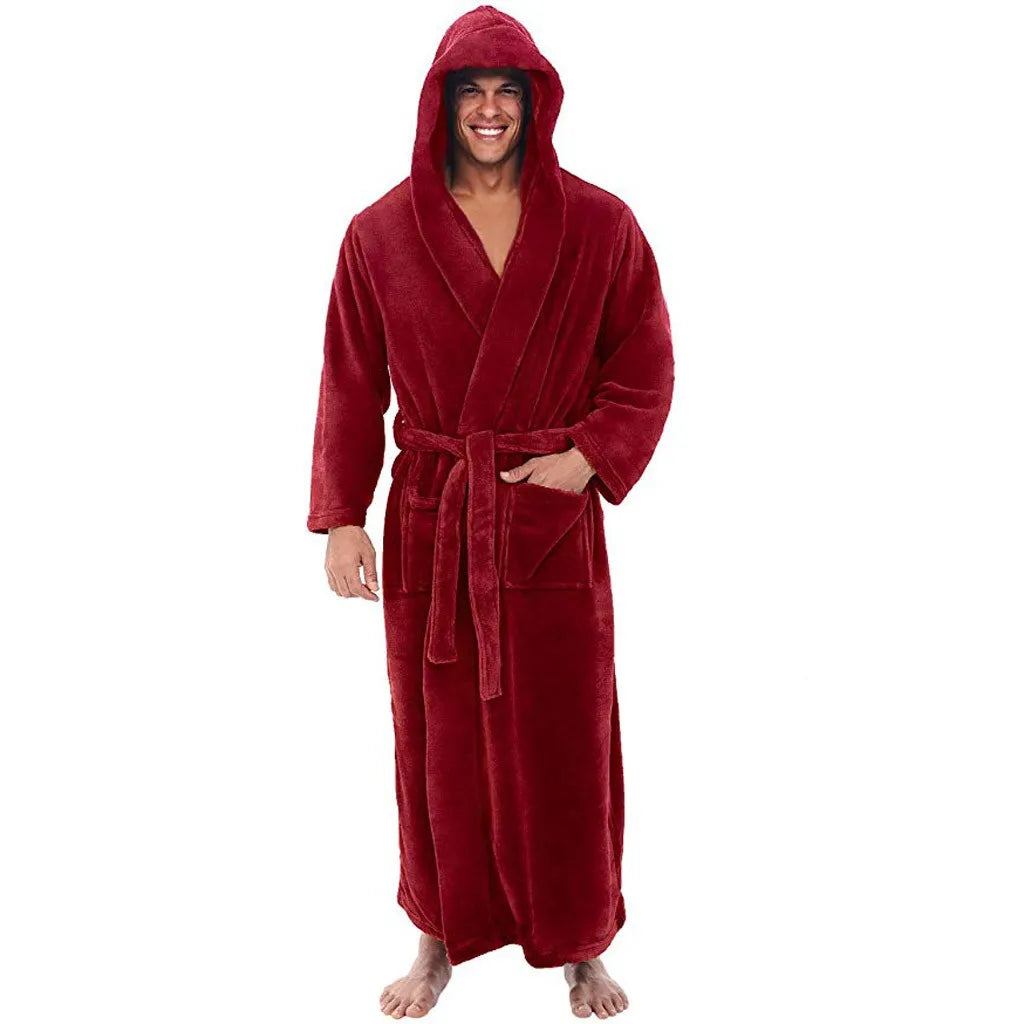 Peignoir Pour Hommes À Capuche Confortable Long 5