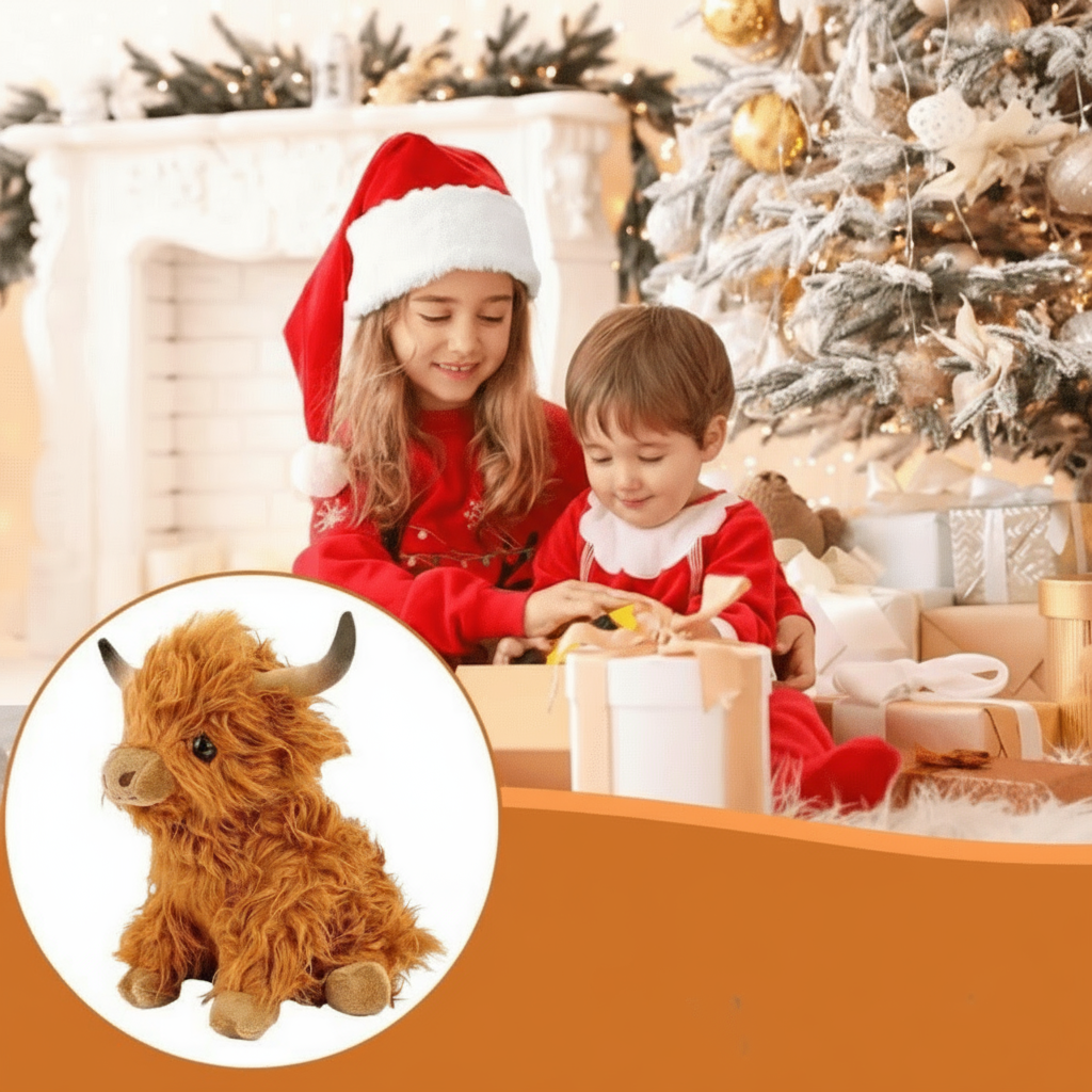 Peluche Vache Câline des Highlands Doudou Adorable 3