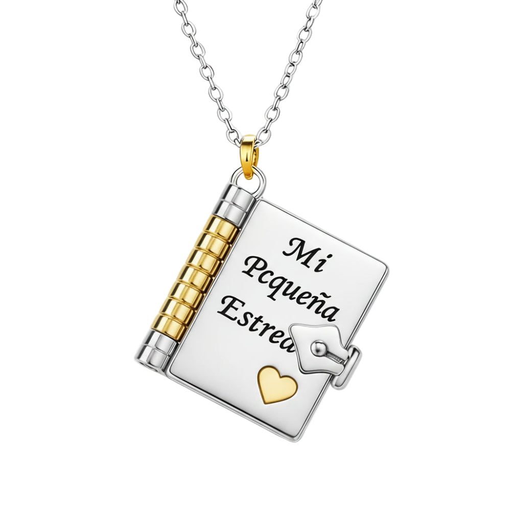 Collier Femme Médaillon Grave Livre Cadeau Maman Fille - BlxckFR