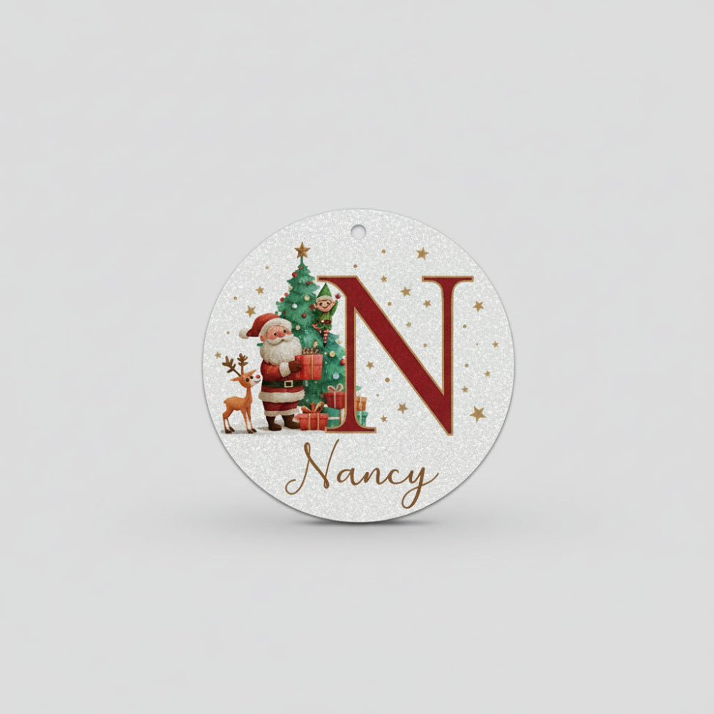 Décorations de Noël Personnalisées Initiales Nom