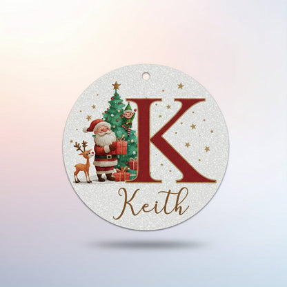 Décorations de Noël Personnalisées Initiales Nom