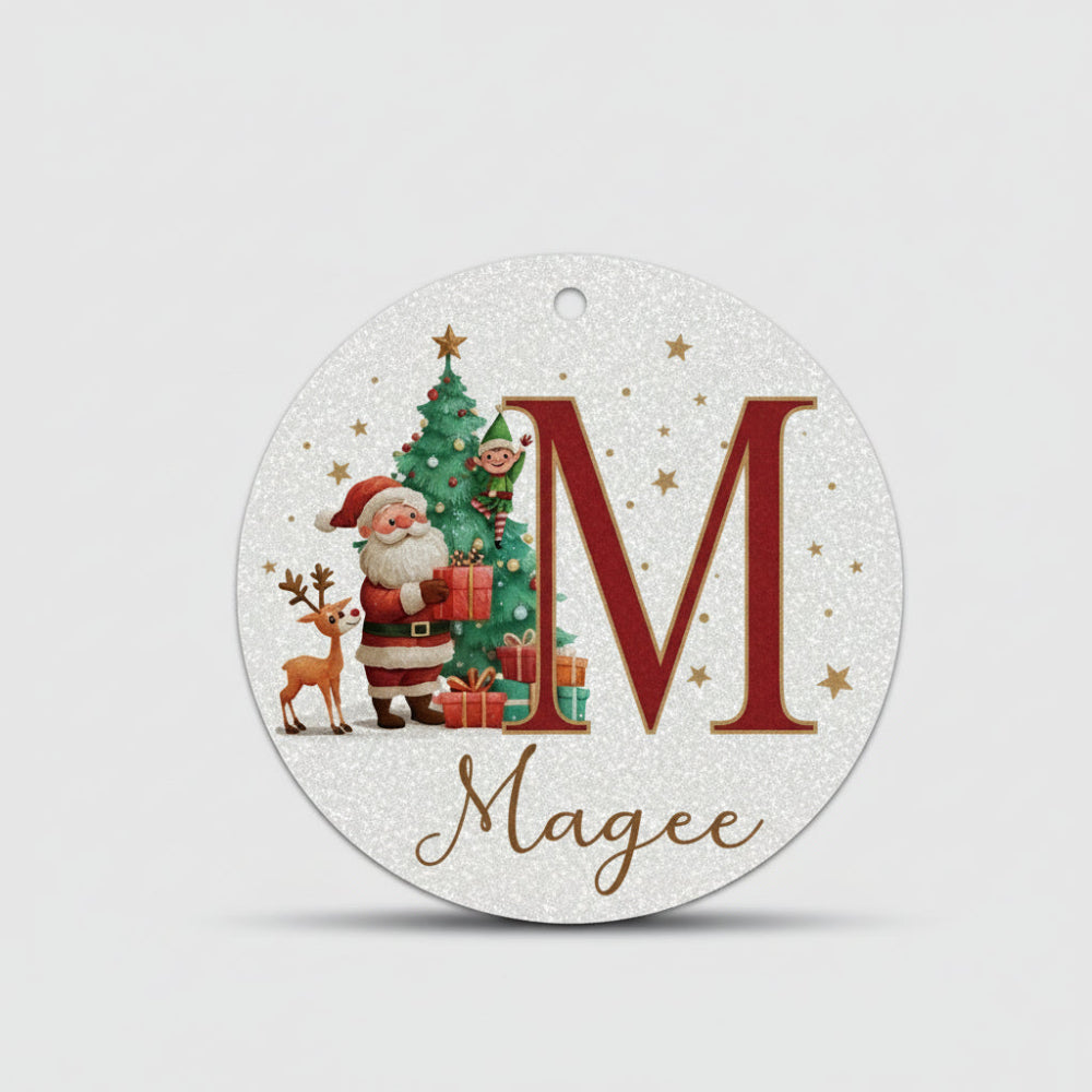 Décorations de Noël Personnalisées Initiales Nom