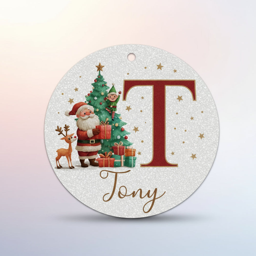 Décorations de Noël Personnalisées Initiales Nom
