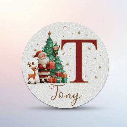 Décorations de Noël Personnalisées Initiales Nom