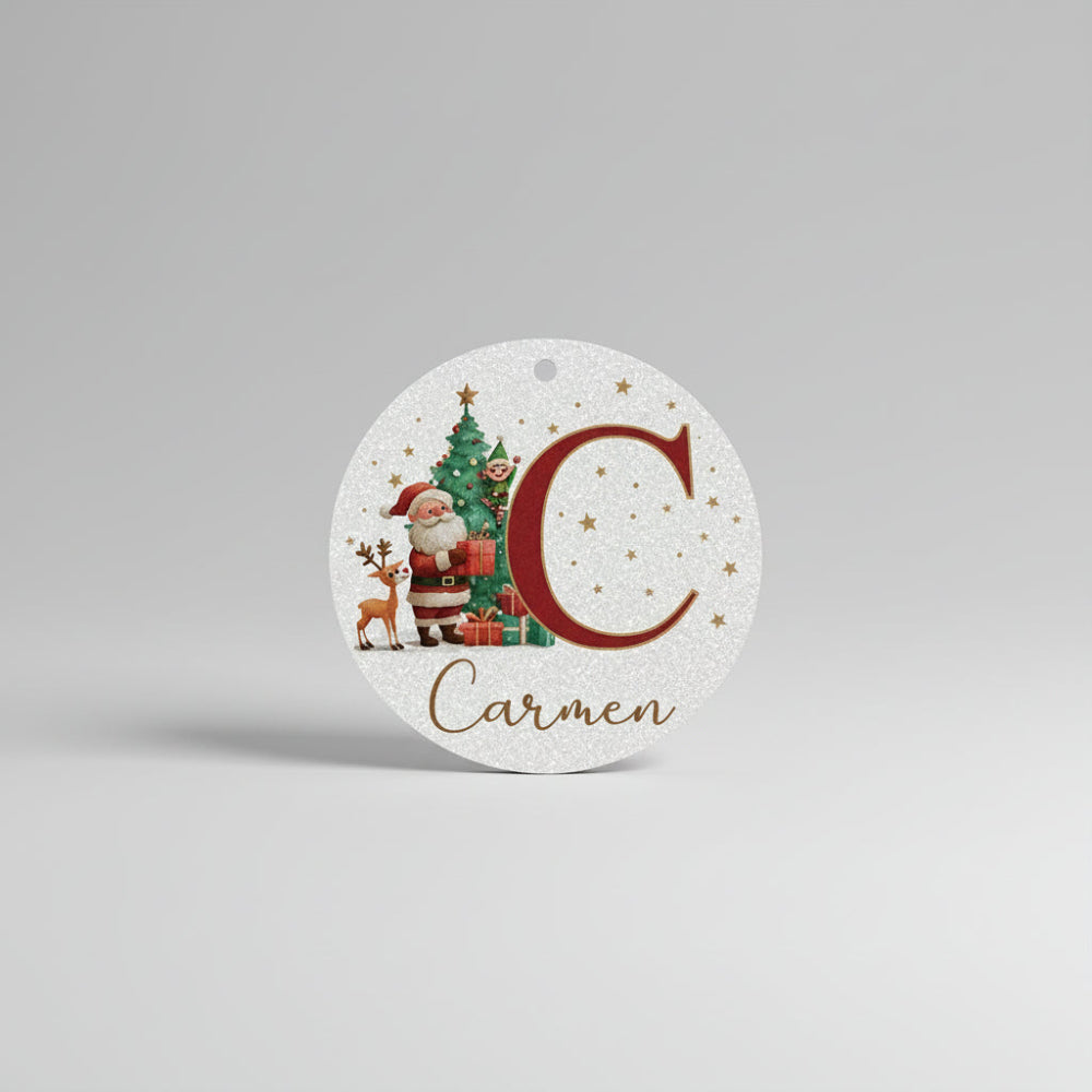 Décorations de Noël Personnalisées Initiales Nom