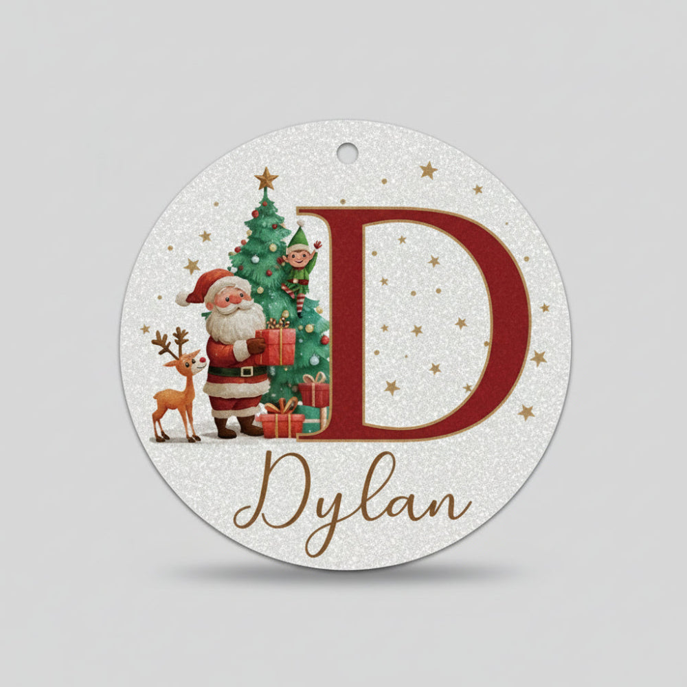 Décorations de Noël Personnalisées Initiales Nom