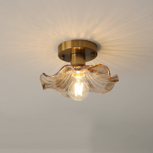 Lampe Suspendue en Verre Floral Élégant - Foivo