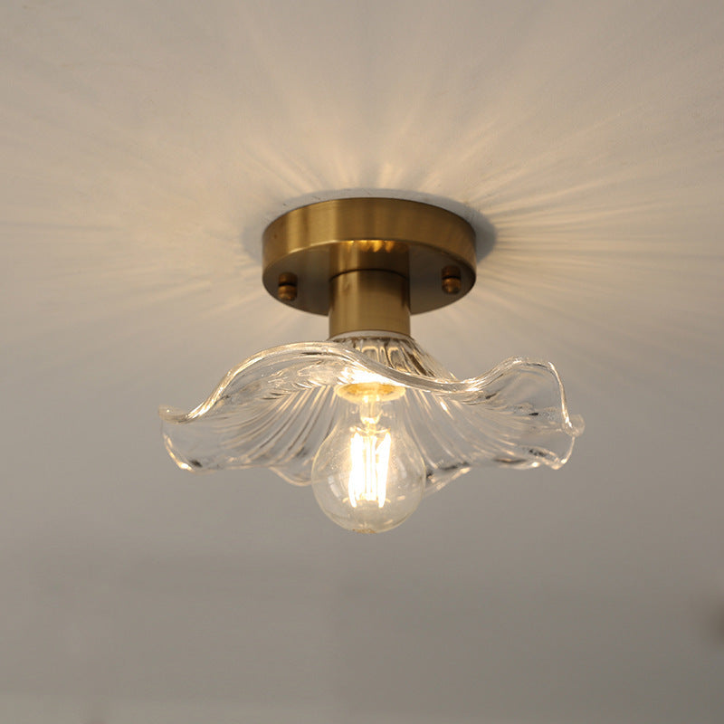 Lampe Suspendue en Verre Floral Élégant