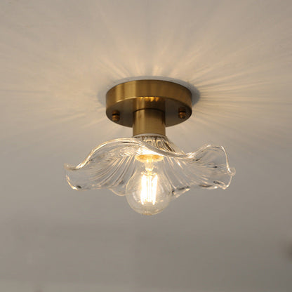 Lampe Suspendue en Verre Floral Élégant