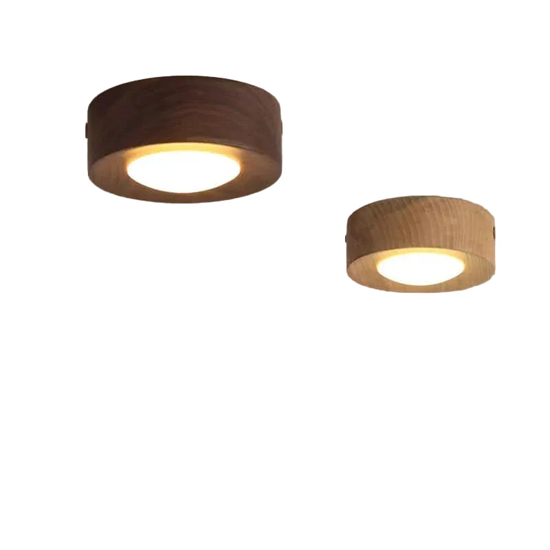 Plafonnier LED Intérieur en Bois Style Noyer - Foivo