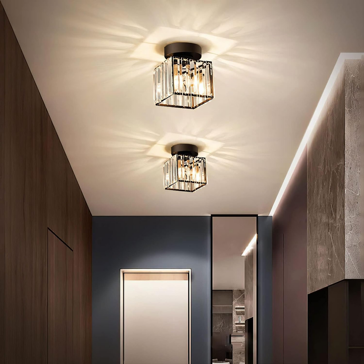 Plafonnier moderne avec accents de cristal 5