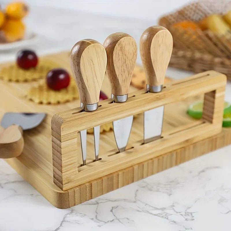 Planche à découper Bois avec Couteau et Fourchette Accessoires