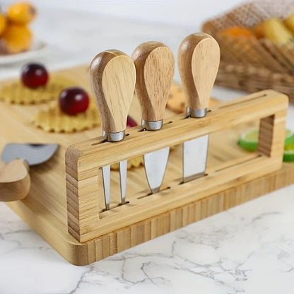 Planche à découper Bois avec Couteau et Fourchette Accessoires