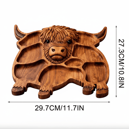 Planche à découper Bois massif Motif vache pour fromages et snacks