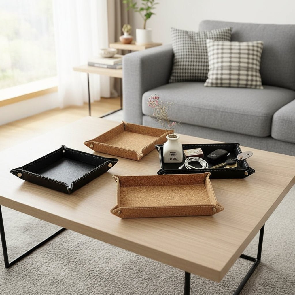 Plateau en Cuir pour Maison et Bureau 1