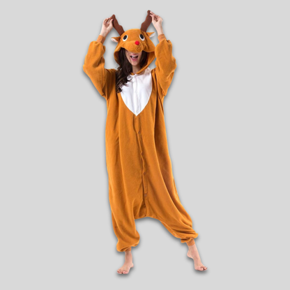 Combinaison Polaire Douillette pour Adultes Pyjama Décontracté