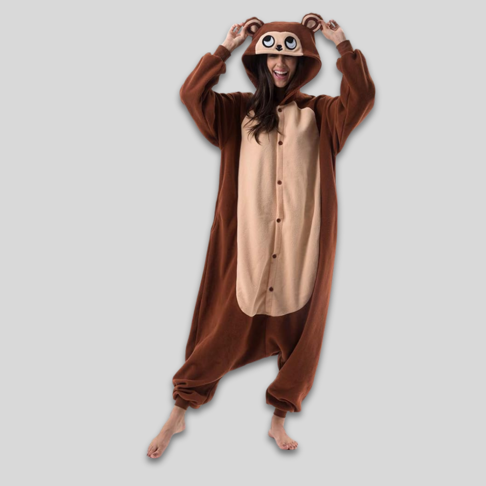 Combinaison Polaire Douillette pour Adultes Pyjama Décontracté