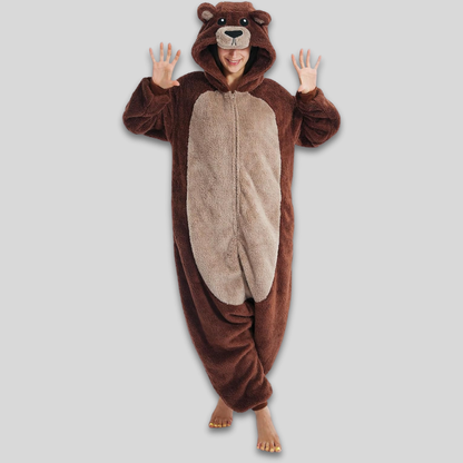 Combinaison Polaire Douillette pour Adultes Pyjama Décontracté