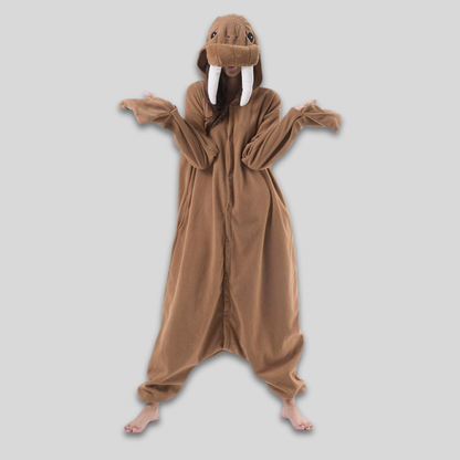 Combinaison Polaire Douillette pour Adultes Pyjama Décontracté