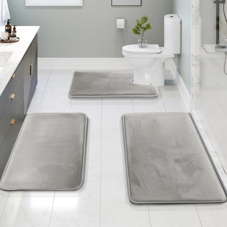 Tapis de Bain Mousse Mémoire Doux et Antidérapant - Foivo