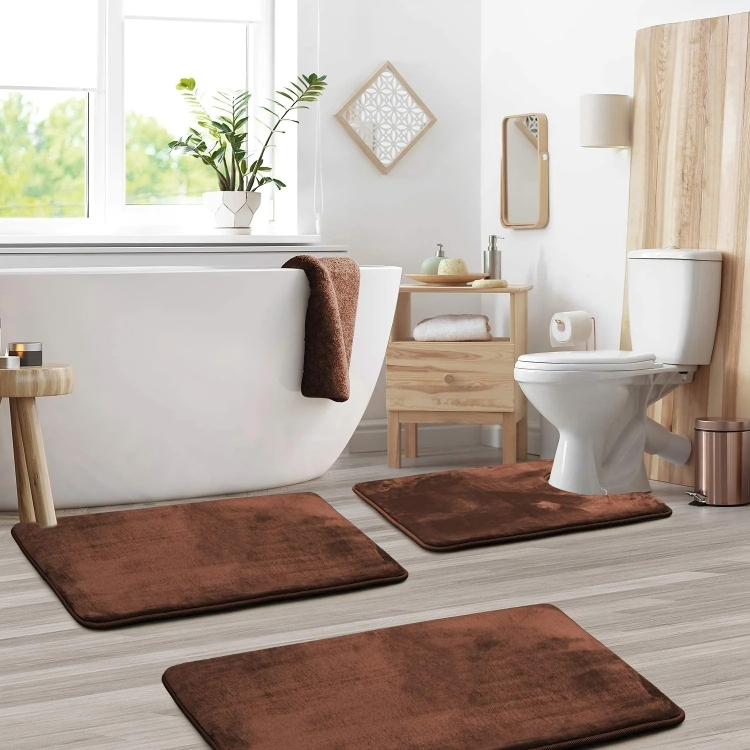 Tapis de Bain Mousse Mémoire Doux et Antidérapant