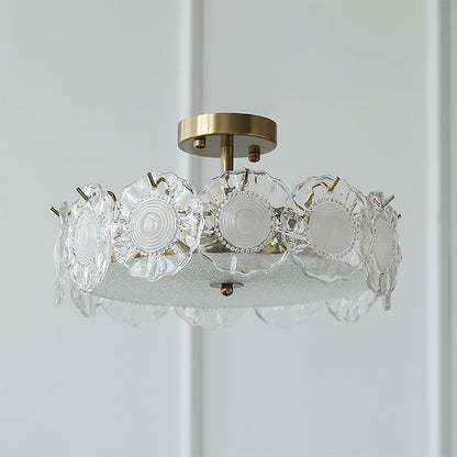 Luminaire en Verre Élégant avec Décor Floral