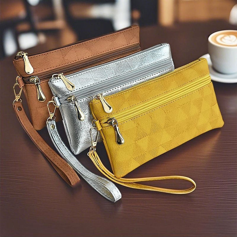 Pochette Femme Design Moderne avec Fermeture Zippée Pratique 1