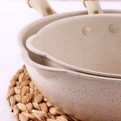 Poêle à Frire Marbrée pour Cuisine - 37,5 cm, Résistante à la Chaleur 4