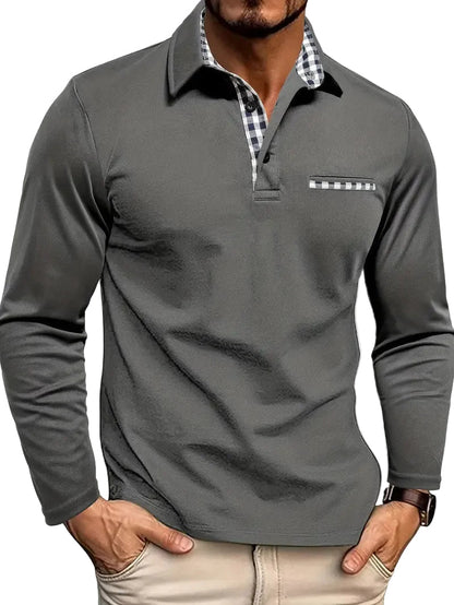 Polo Homme Coton Manches Longues Coupe Classique - Foivo