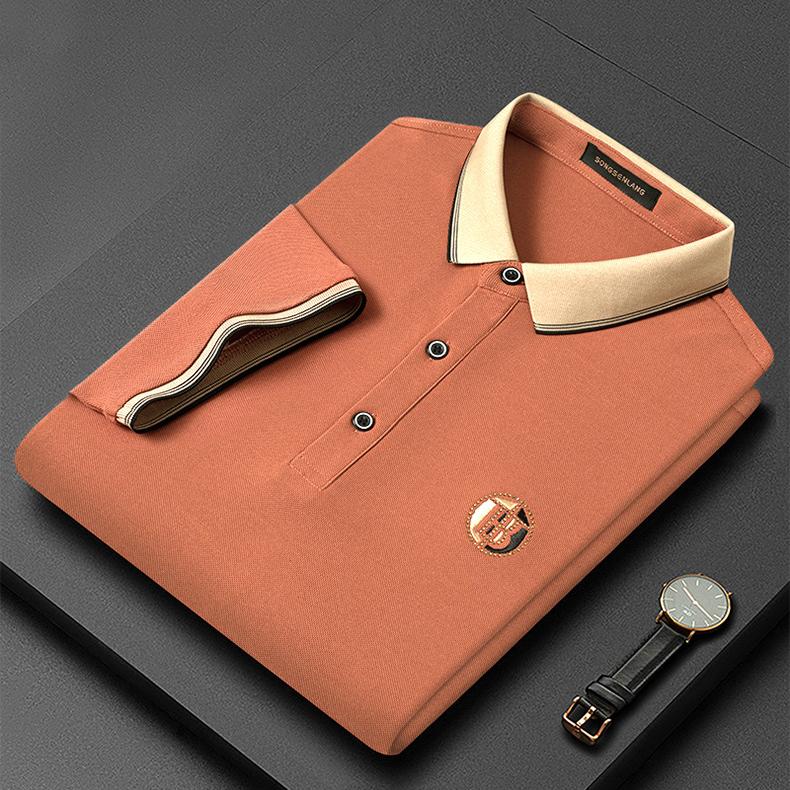 Polo Homme Moderne Brodé Chic à Manches Longues 1