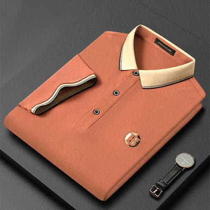 Polo Homme Moderne Brodé Chic à Manches Longues 1