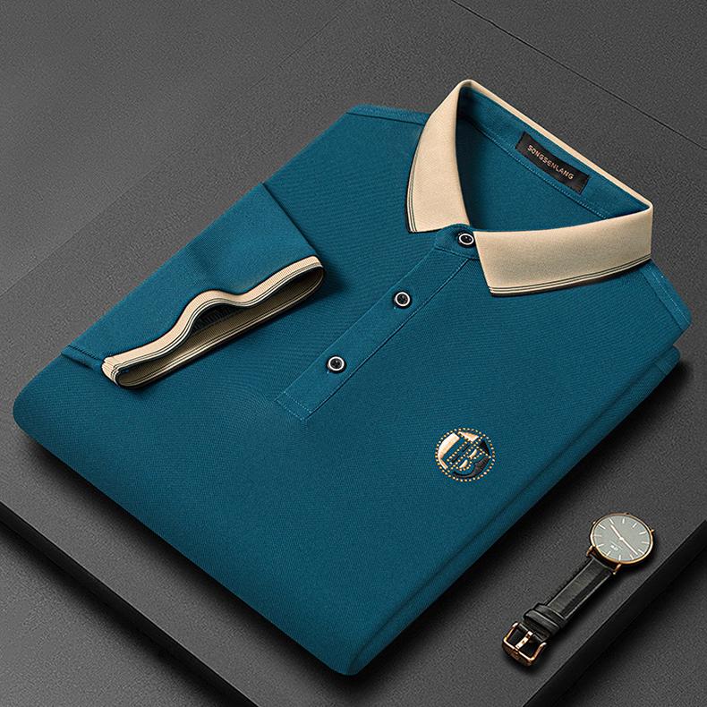 Polo Homme Moderne Brodé Chic à Manches Longues 2