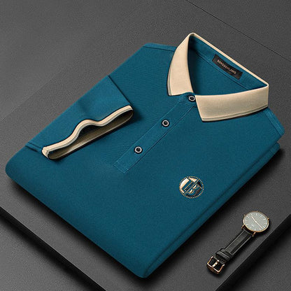 Polo Homme Moderne Brodé Chic à Manches Longues 2