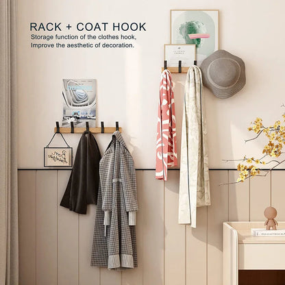 Porte-manteau Mural Scandinave avec Crochets Mobiles 4