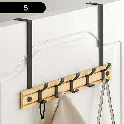 Porte-manteau Mural Bambou avec Crochets Aluminium Moderne