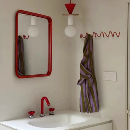 Porte-manteau Mural Fer Forgé Design Ondulé avec Crochets