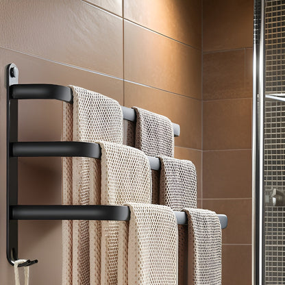 Porte-serviettes Mural Aluminium Multi-niveaux Salle de Bain - Foivo
