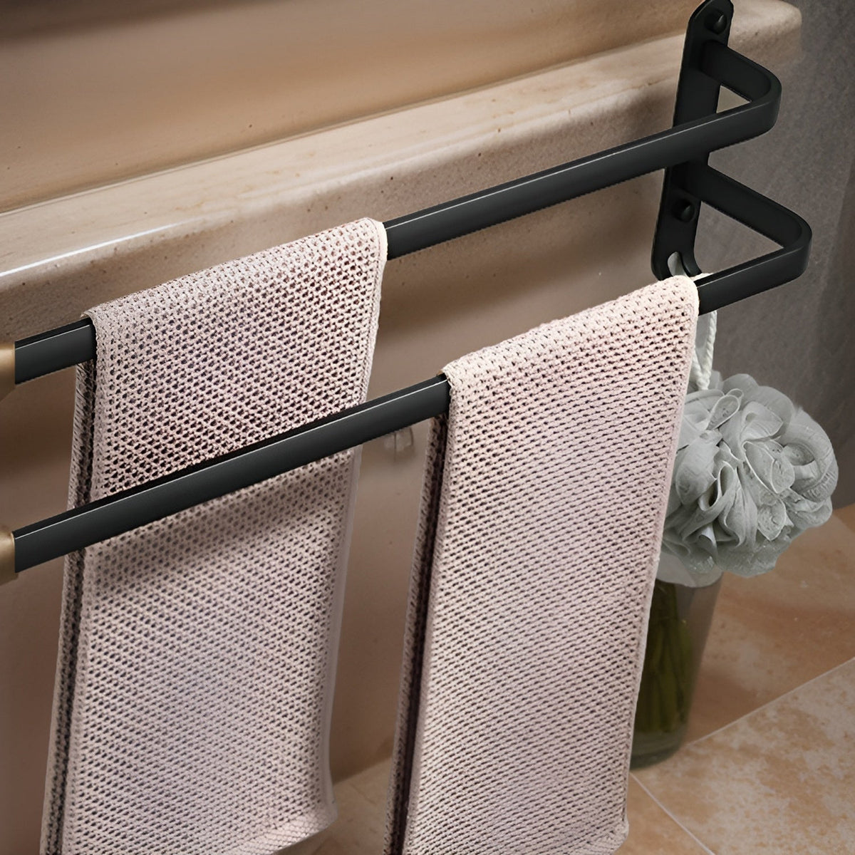 Porte-serviettes Mural Aluminium Multi-niveaux Salle de Bain