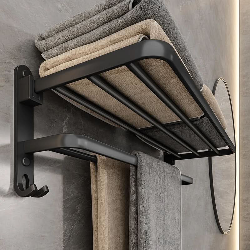 Porte-serviettes Salle de Bain Pliable Mécanisme Pratique - Foivo