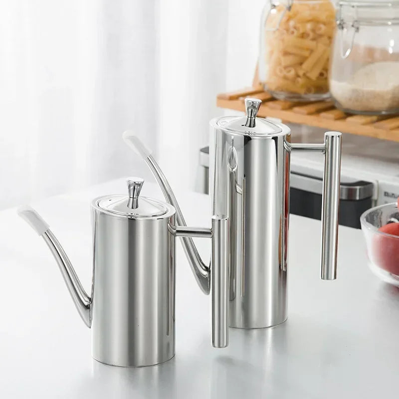 Pot à huile en acier inoxydable avec bec verseur ergonomique pour cuisine 3