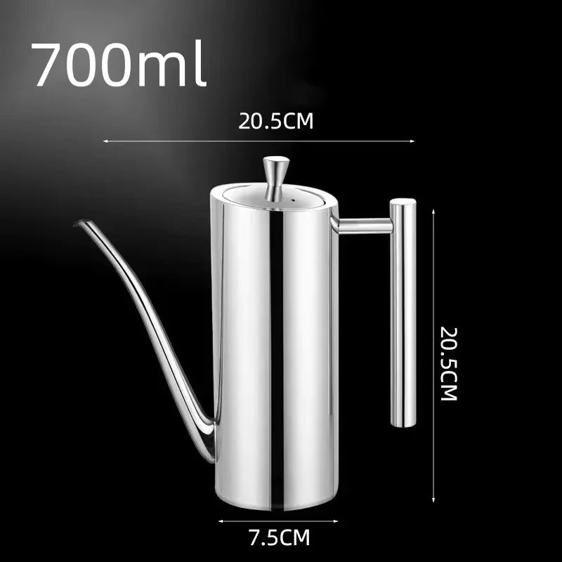 Pot à huile en acier inoxydable avec bec verseur ergonomique pour cuisine 6