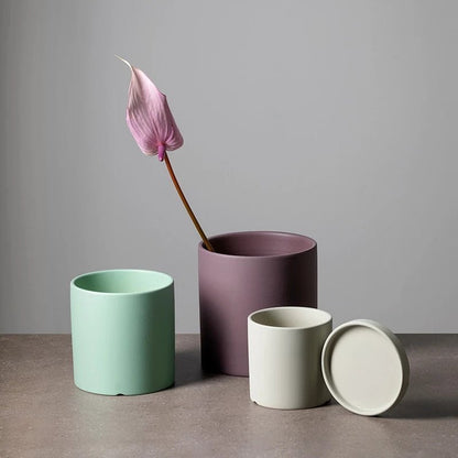 Pot de Fleurs Élégant avec Soucoupe pour Intérieur 4