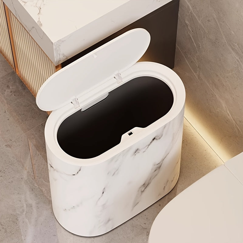 Poubelle de salle de bain, cuisine design avec couvercle, format compact et finition élégante-décoration intérieure-Oslo France