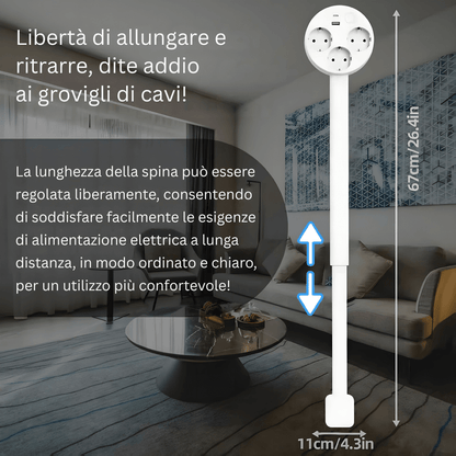 Multiprise Extensible Unisexe avec Ports USB Design Compact