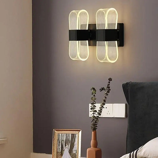 Lampe Murale LED Élégante Or et Noir Style Nordique - blxckfr